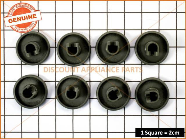 Genuine Electrolux Dishwasher Lower Basket Rollers - Pack Of 8 (Part # 50286965-00/4)