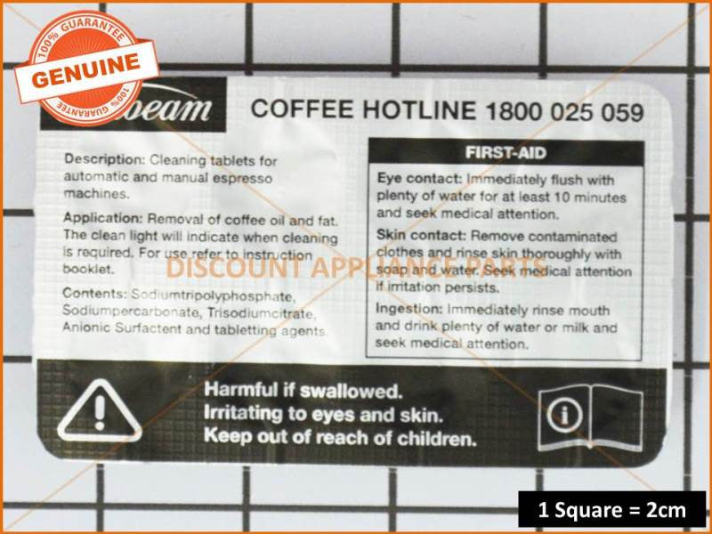 SUNBEAM ESPRESSO MACHINE CLEANING TABLET PART EM0020 Discount