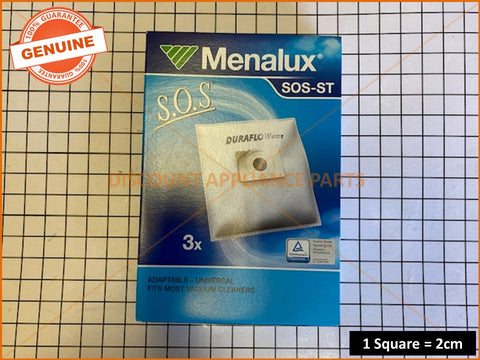 MENALUX VACUUM BAG SUITS: VOLTA PART # T118N NOW REPLACED BY #SOS-ST (PACK OF 3)