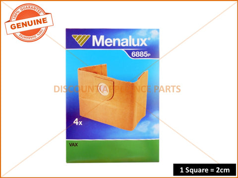 MENALUX VACUUM BAG SUITS: POWA AND VAX (PACK OF 4) PART #S36 6885P