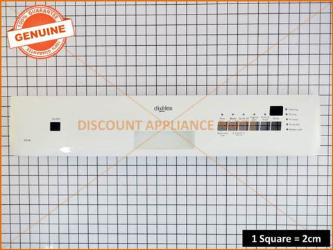 GENUINE DISHLEX DISHWASHER WHITE CONTROL PANEL ASSEMBLY PART #1560666-10/7