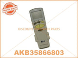 LG AIR CONDITIONER REMOTE CONTROL PART # AKB35866803 # 6711A90032N # AKB74375404