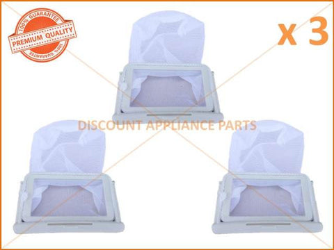 3 x SAMSUNG WASHING MACHINE LINT FILTER ASSEMBLY PART # DC91-11376F