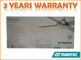 MARTEC LIFESTYLE 52” 4 BLADE BRUSHED ALUMINIUM 100W HALOGEN LIGHT CEILING FAN PART # DLS1341B