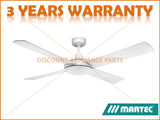 MARTEC LIFESTYLE 52” 4 BLADE WHITE CEILING FAN NO LIGHT PART # DLS134W