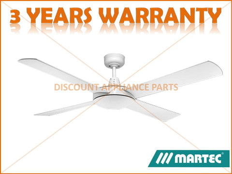 MARTEC LIFESTYLE 52” 4 BLADE WHITE CEILING FAN NO LIGHT PART # DLS134W