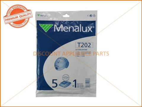 MENALUX VACUUM BAG SUITS: LG GOLDSTAR (PACK OF 5) PART # T202