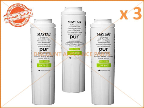 3 x MAYTAG WHIRLPOOL REFRIGERATOR WATER FILTER PART # UKF8001AXX