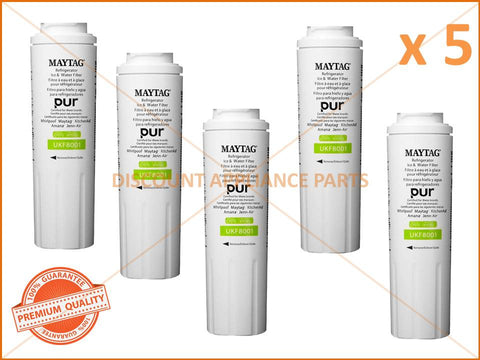 5 x MAYTAG WHIRLPOOL REFRIGERATOR WATER FILTER PART # UKF8001AXX