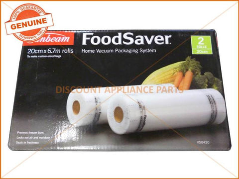 SUNBEAM FOODSAVER 20CM DOUBLE ROLLS ( PACK OF 2 ) PART #VS0420