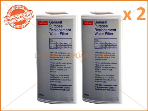 2 x GENUINE SUNBEAM GENERAL PURPOSE WATER FILTER PART #WF0500 WF0700